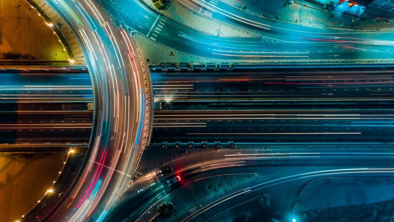 expressway top view road traffic important infrastructure thailand